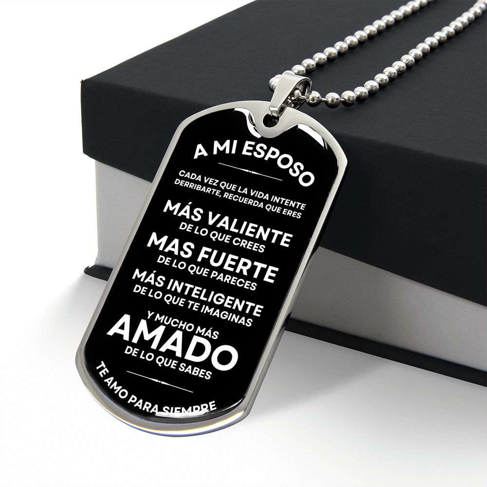 A Mi Esposo, Te Amo Para Siempre - Military Dog Tag Gift