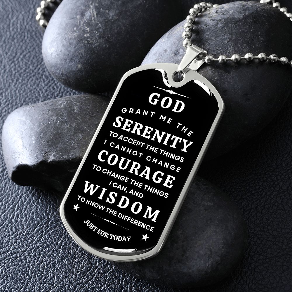Military necklace with Serenity Prayer for Him/Her