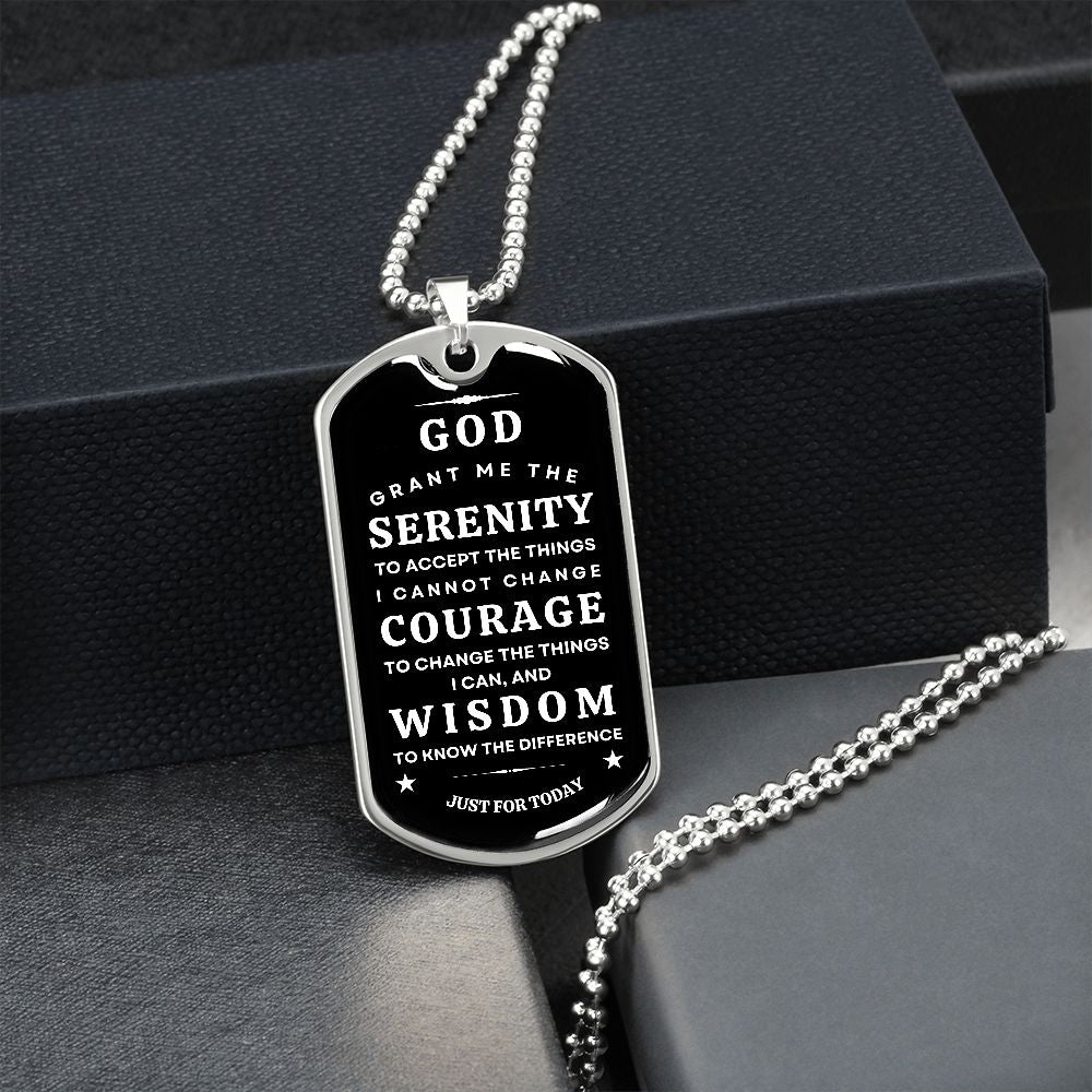 Military necklace with Serenity Prayer for Him/Her