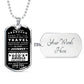 Military necklace with driver Prayer