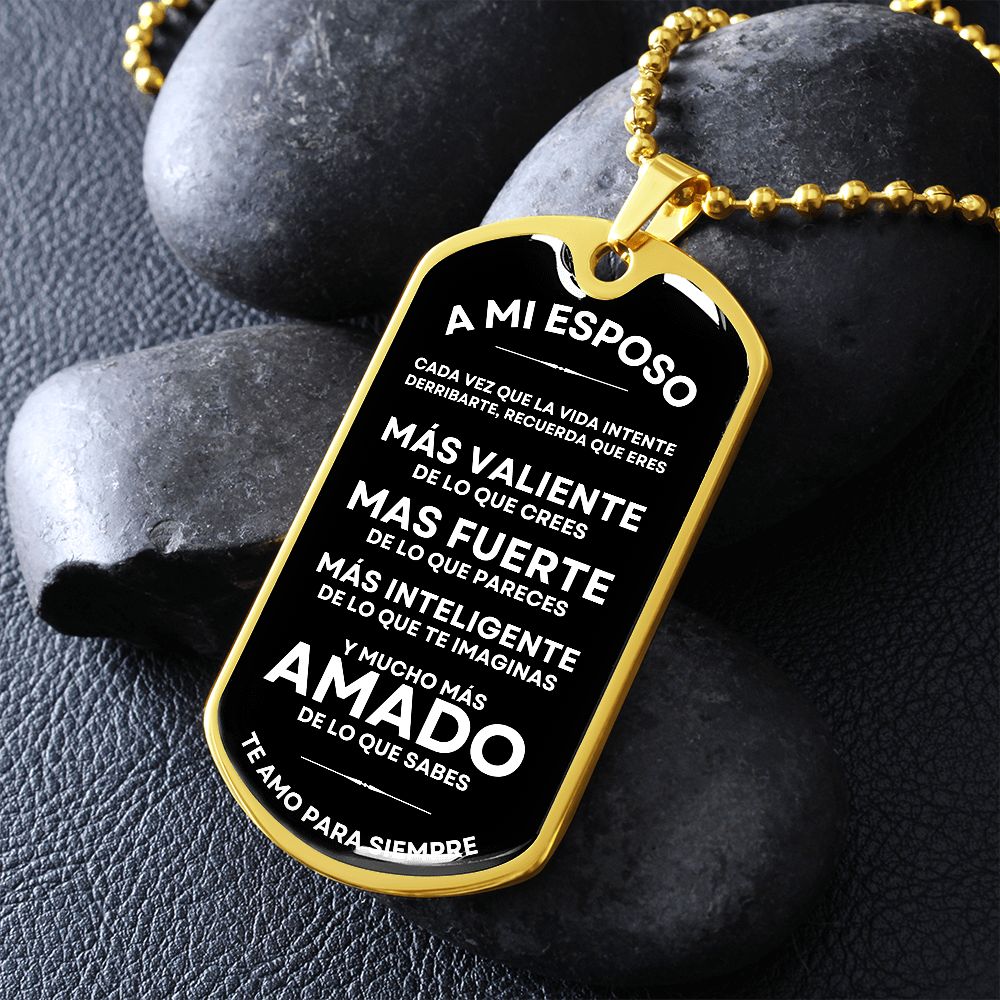 A Mi Esposo, Te Amo Para Siempre - Military Dog Tag Gift