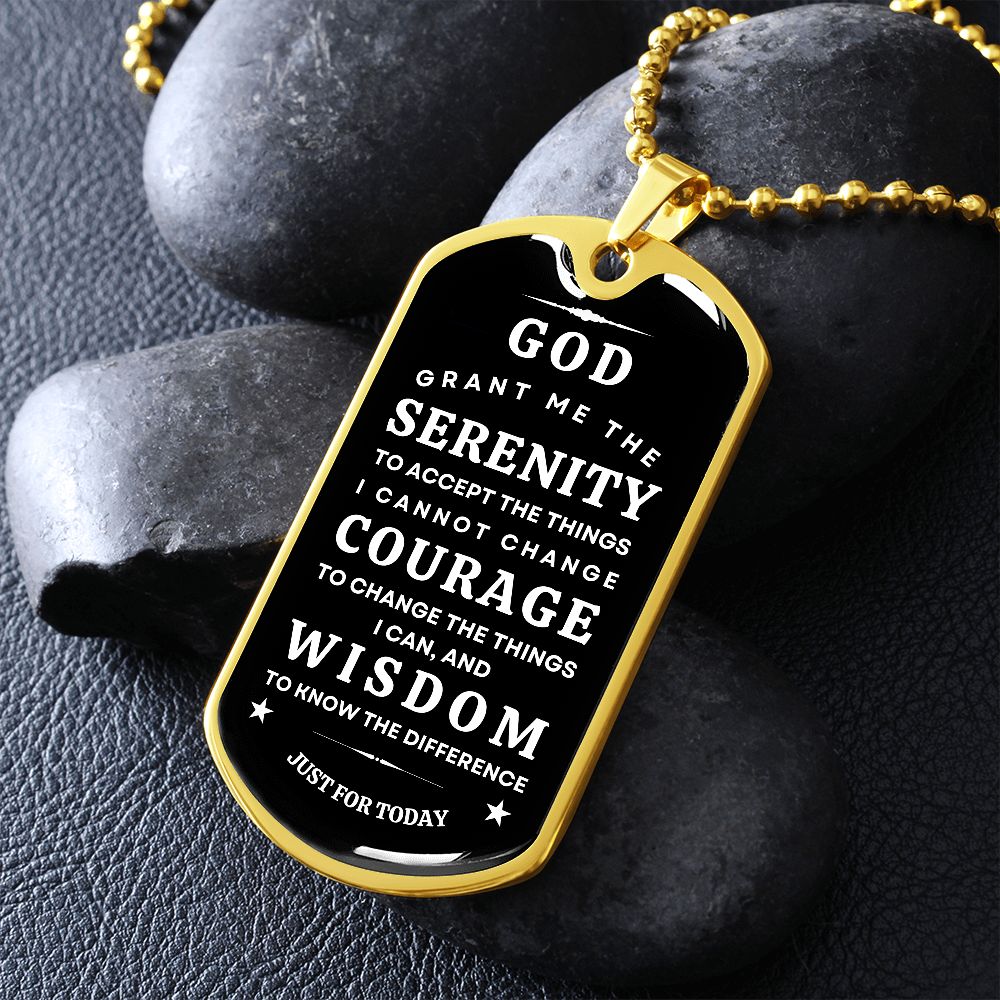 Military necklace with Serenity Prayer for Him/Her