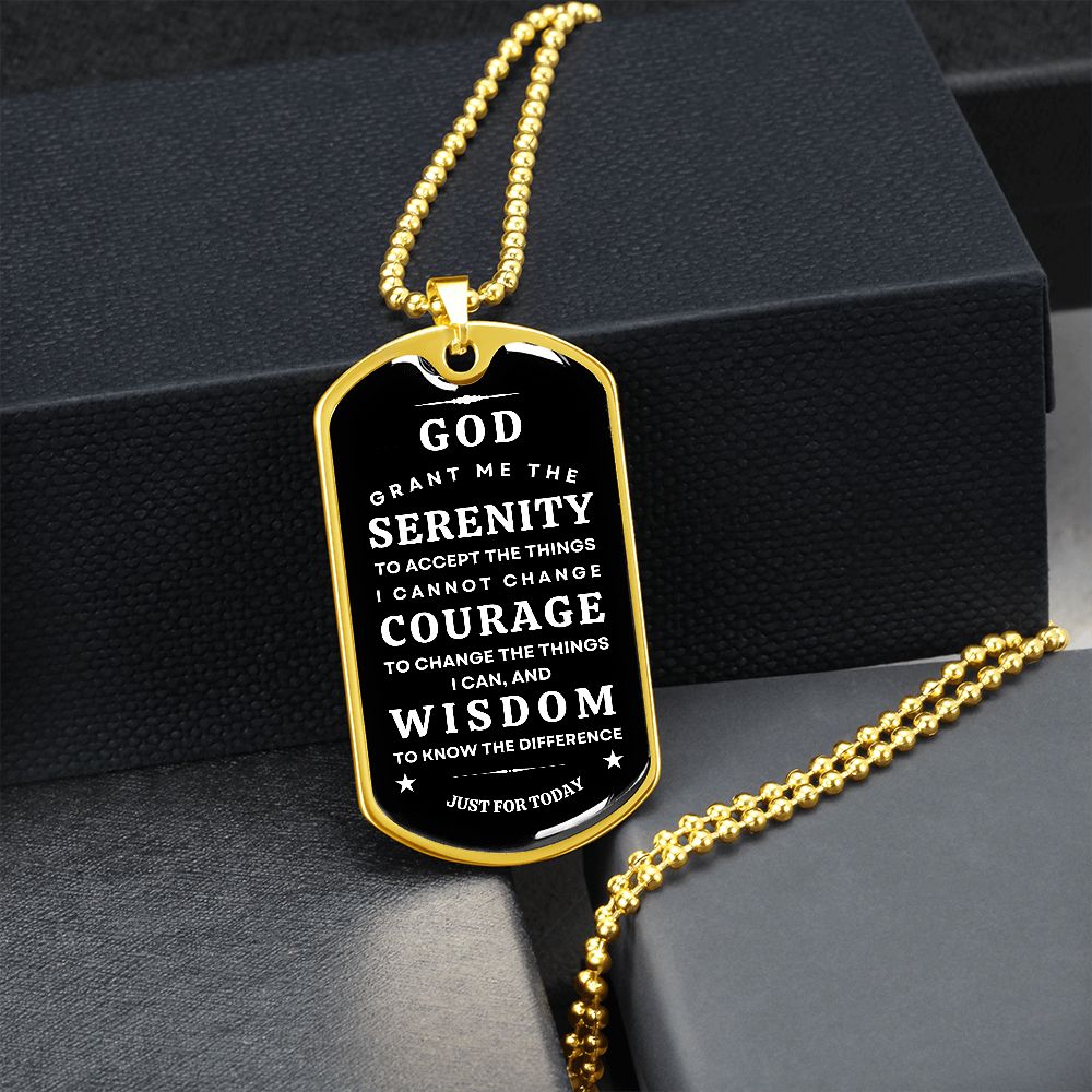 Military necklace with Serenity Prayer for Him/Her