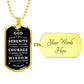 Military necklace with Serenity Prayer for Him/Her