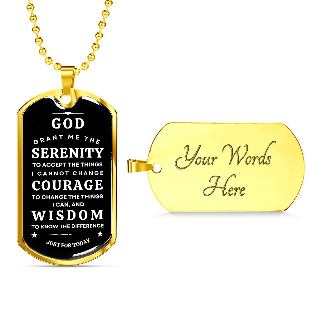 Military necklace with Serenity Prayer for Him/Her
