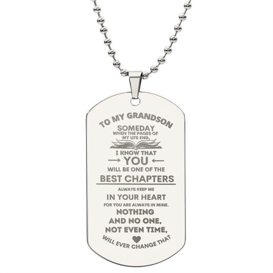 Gift To my Grandson | Engraved Dog Tag