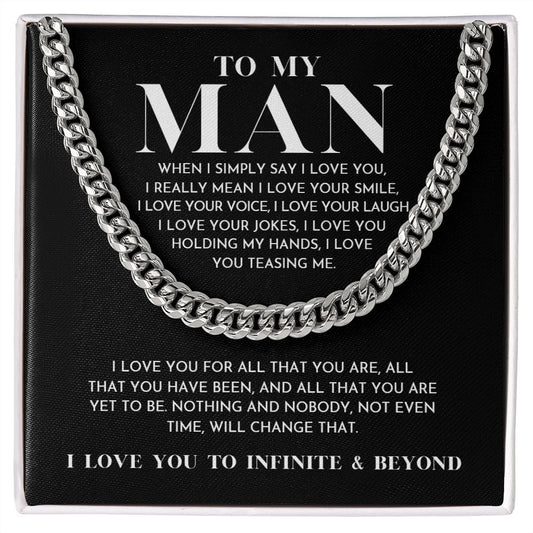 Cuban Chain Necklace - When I simply say I Love You