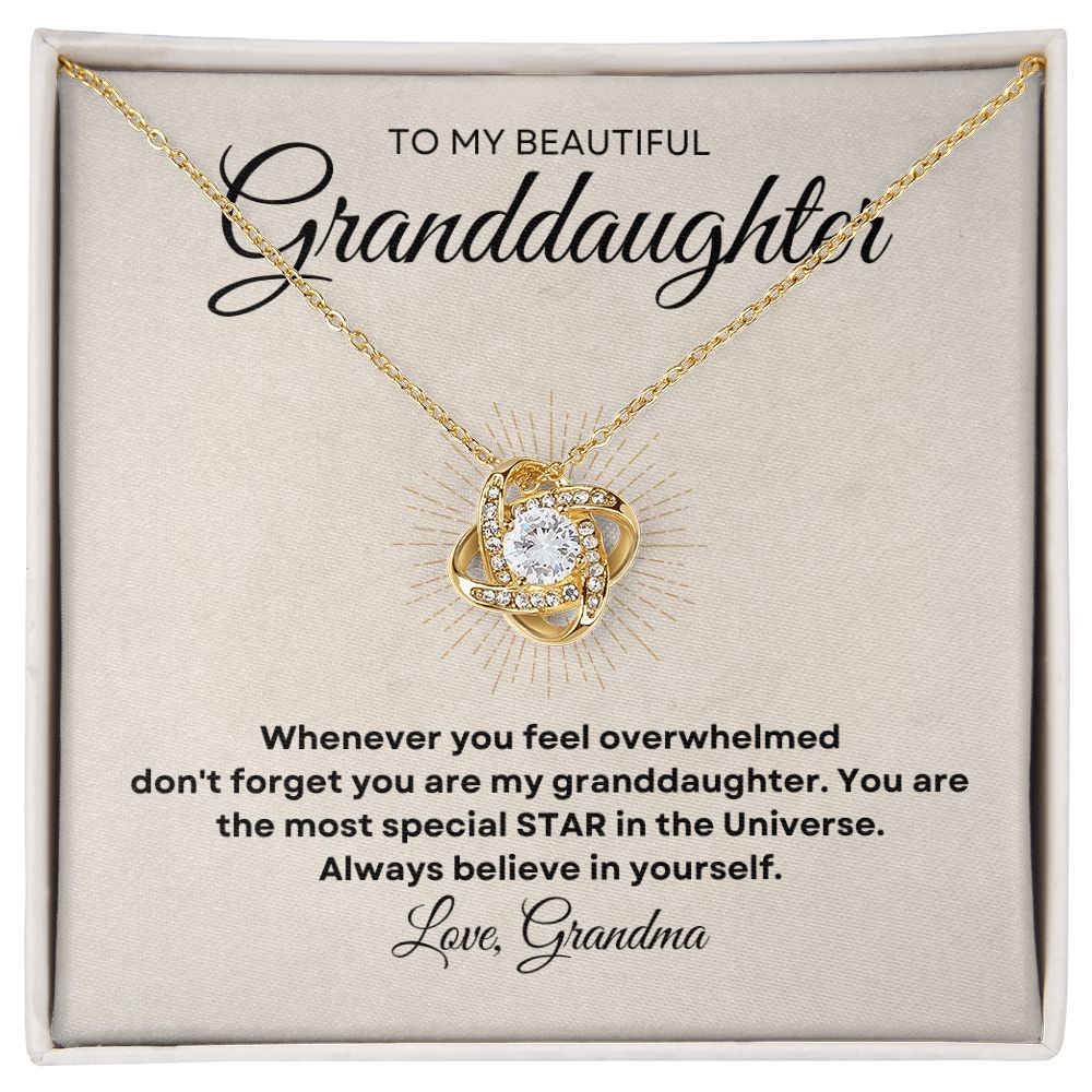 Love Knot Necklace To My Beautiful Granddaughter | You Are The Most Special Star in the Universe