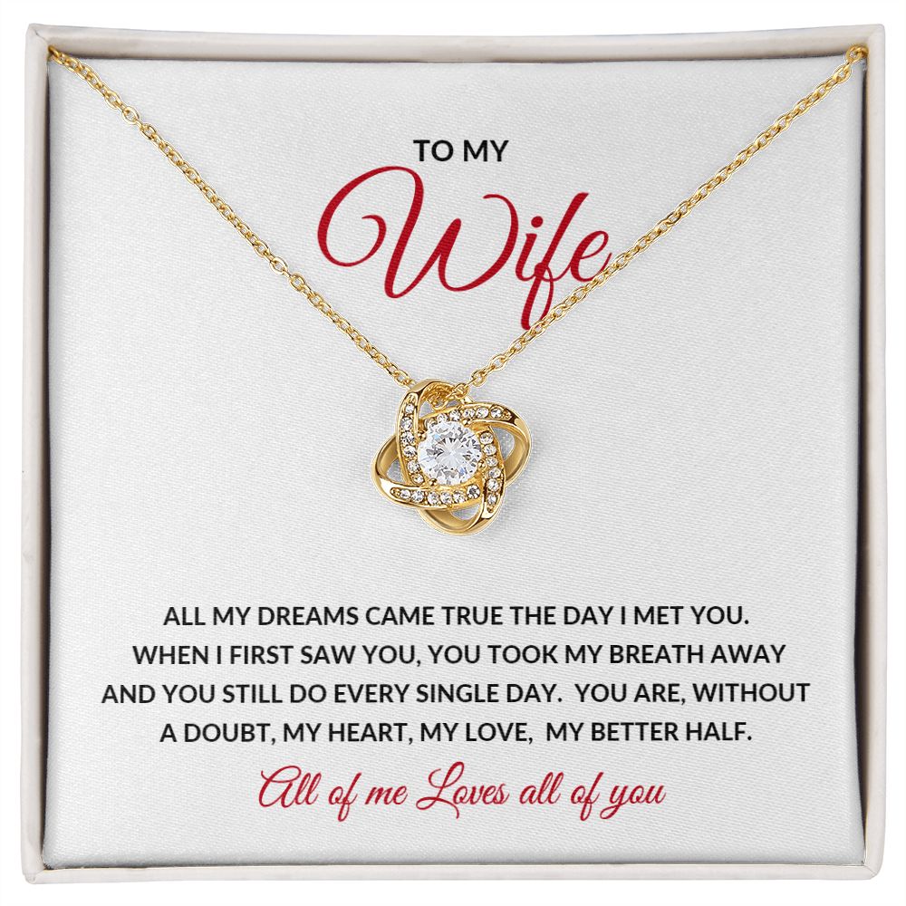 Valentines_wife red Gift To my Wife | Love Knot Necklace