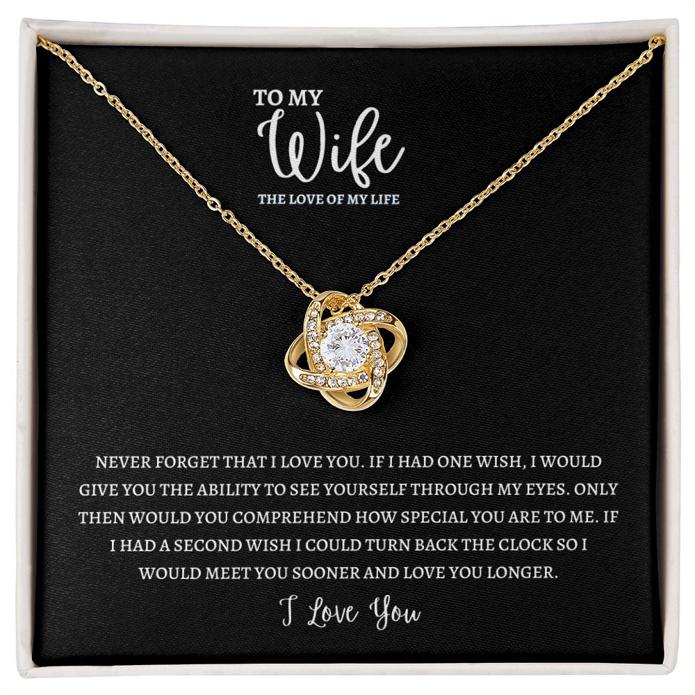 Gift To My Wife, The Love Of My Life | Love Knot Necklace