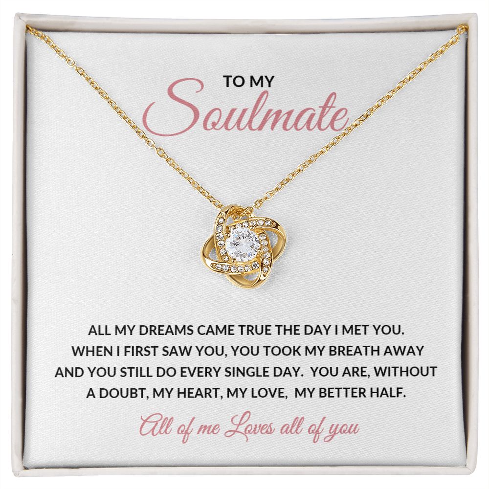 Love Knot Necklace To My Soulmate