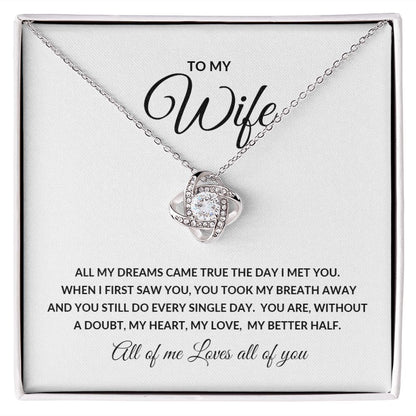 Valentines_wife Gift To my Wife | Love Knot Necklace