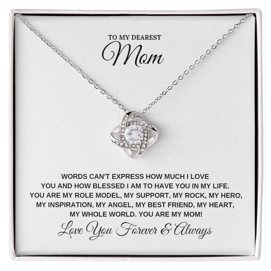 Love Knot Necklace | Gift For Mom | Words Can't Express How Much I Love You