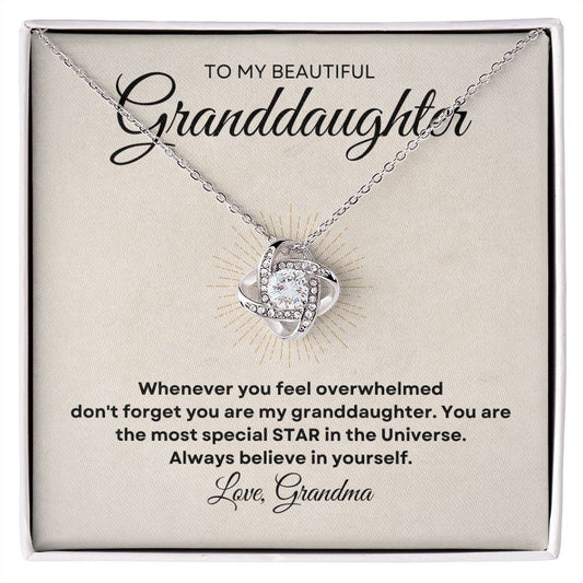 Love Knot Necklace To My Beautiful Granddaughter | You Are The Most Special Star in the Universe
