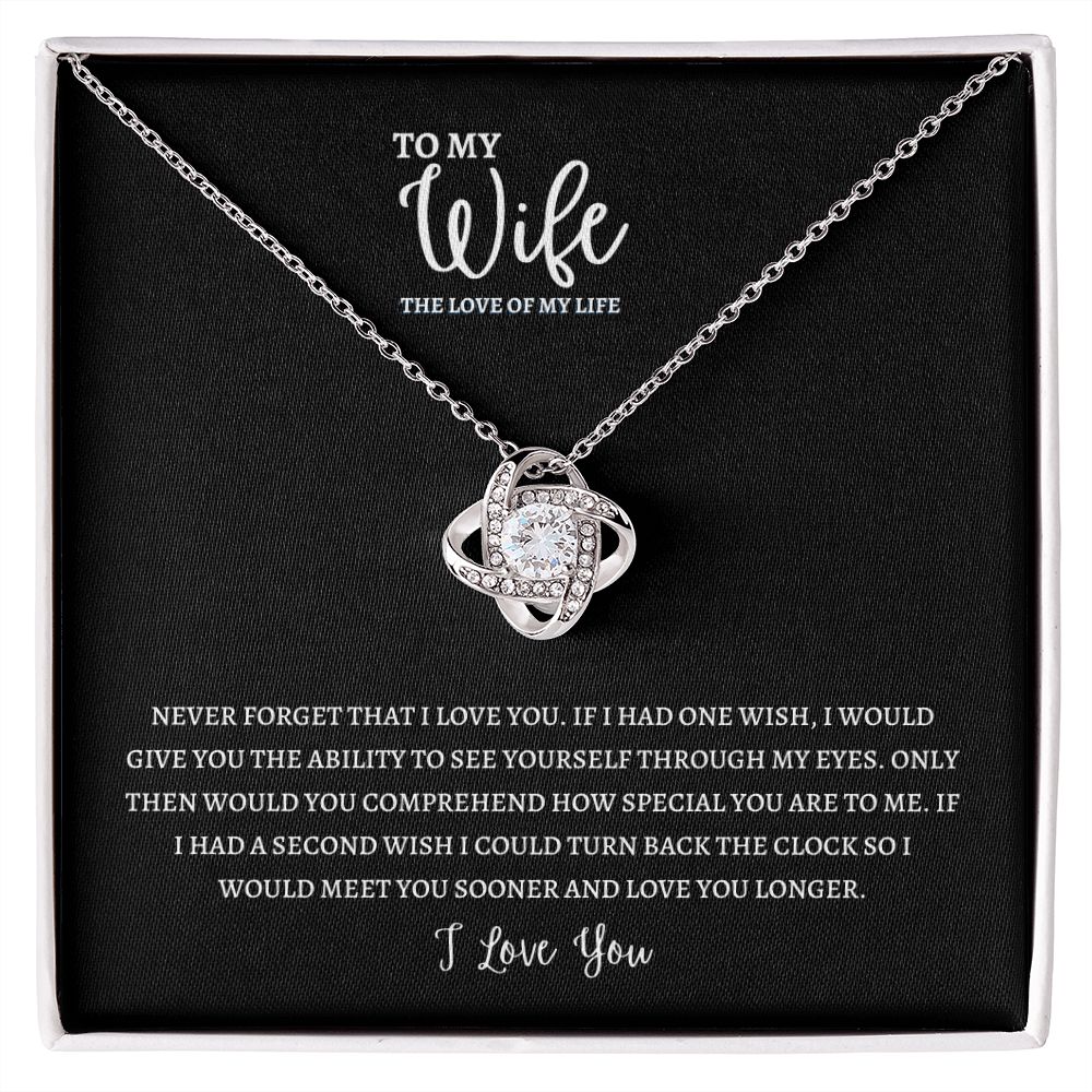 Gift To My Wife, The Love Of My Life | Love Knot Necklace