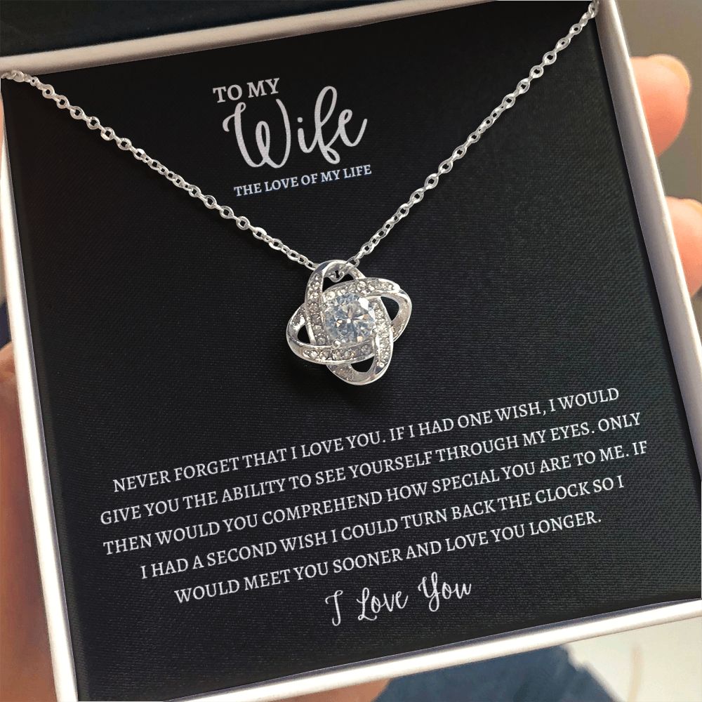Gift To My Wife, The Love Of My Life | Love Knot Necklace