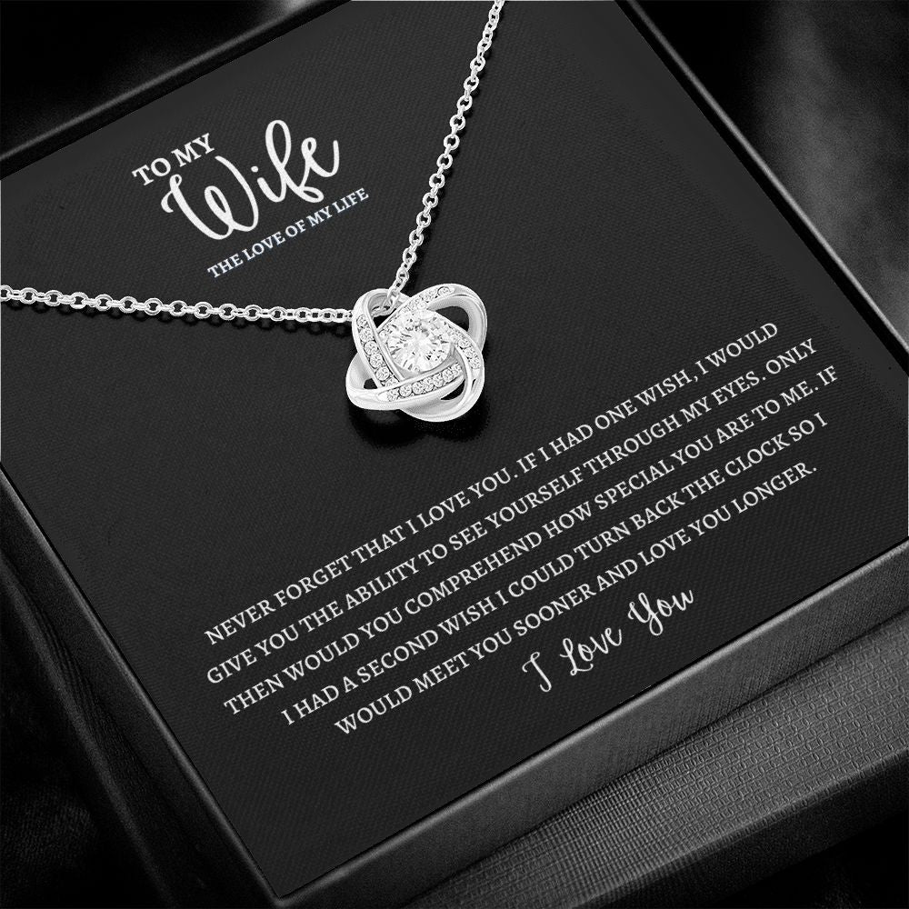 Gift To My Wife, The Love Of My Life | Love Knot Necklace
