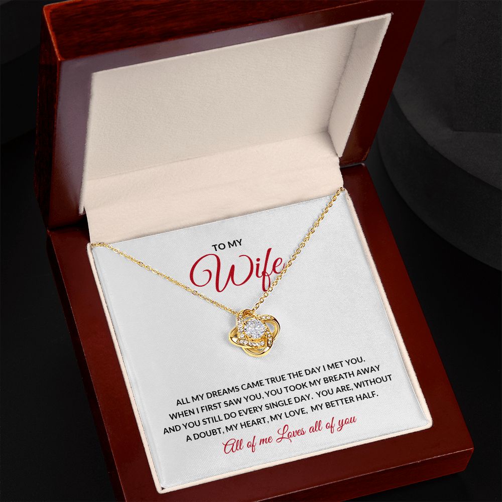 Valentines_wife red Gift To my Wife | Love Knot Necklace