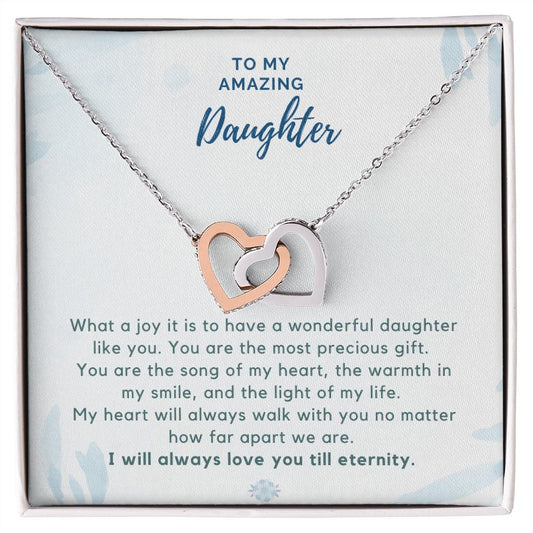 Gift for Daughter - What a joy - Interlocking Hearts