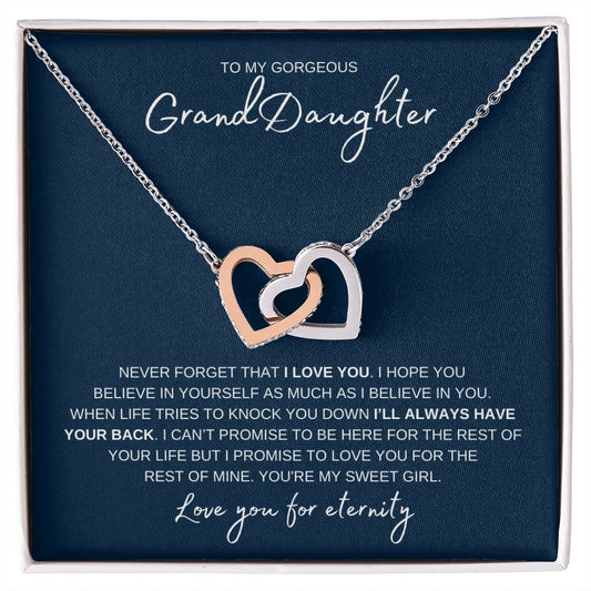 Gift To My Gorgeous Granddaughter | Interlocking Hearts Necklace