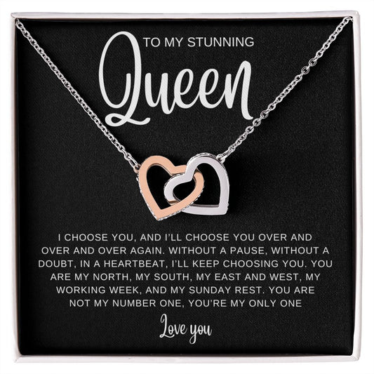 Necklace to My Queen | I Choose You | Interlocking Hearts