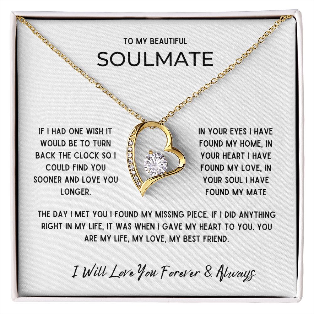 Gift To My Beautiful Soulmate | One Wish | Forever Love Necklace