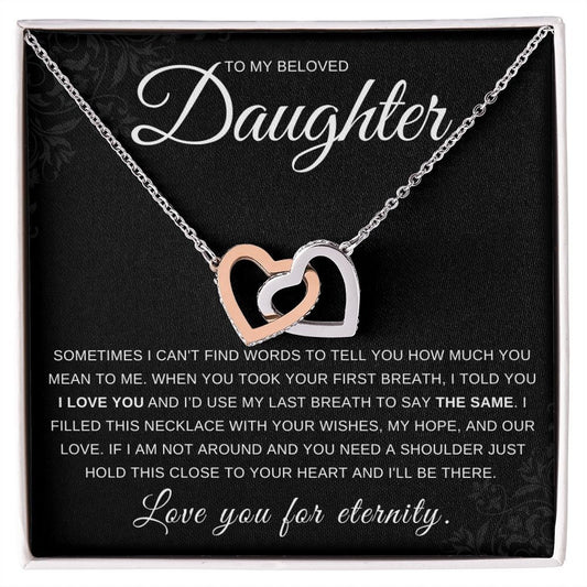 Gift to Daughter, Interlocking Hearts, Necklace, Meaningful Gift From mother, Christmas, Birthday, Graduation