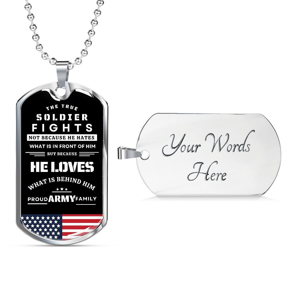 Proud Army Family Military Tag | Veterans Gift | Soldier Necklace Gift | Dog Tag Veterans Day