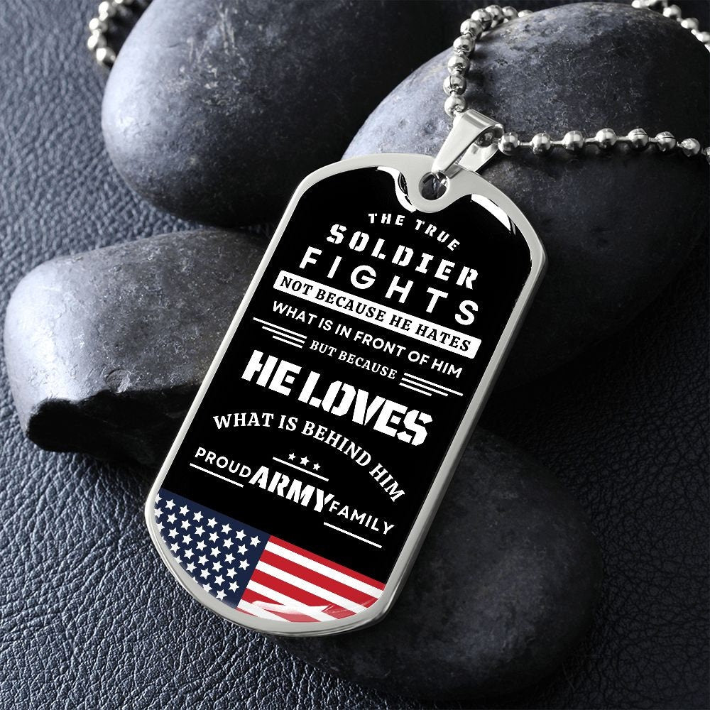 Proud Army Family Military Tag | Veterans Gift | Soldier Necklace Gift | Dog Tag Veterans Day