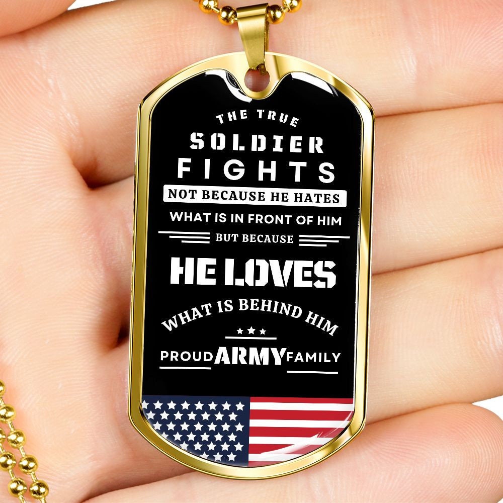 Proud Army Family Military Tag | Veterans Gift | Soldier Necklace Gift | Dog Tag Veterans Day