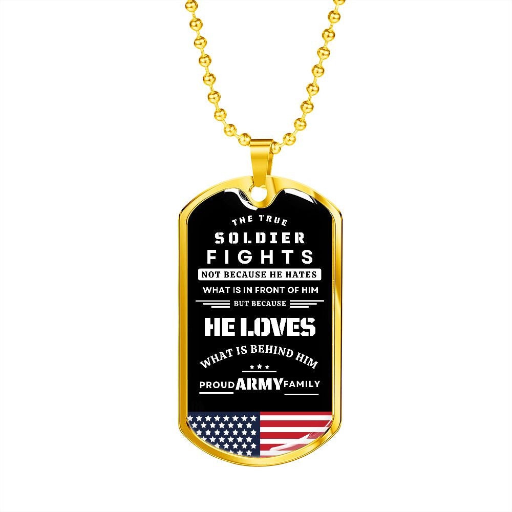 Proud Army Family Military Tag | Veterans Gift | Soldier Necklace Gift | Dog Tag Veterans Day