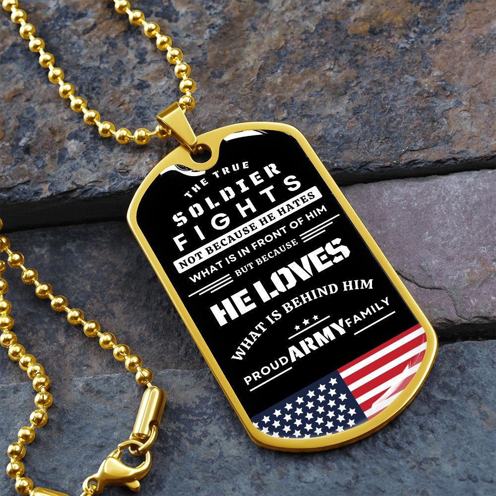 Proud Army Family Military Tag | Veterans Gift | Soldier Necklace Gift | Dog Tag Veterans Day