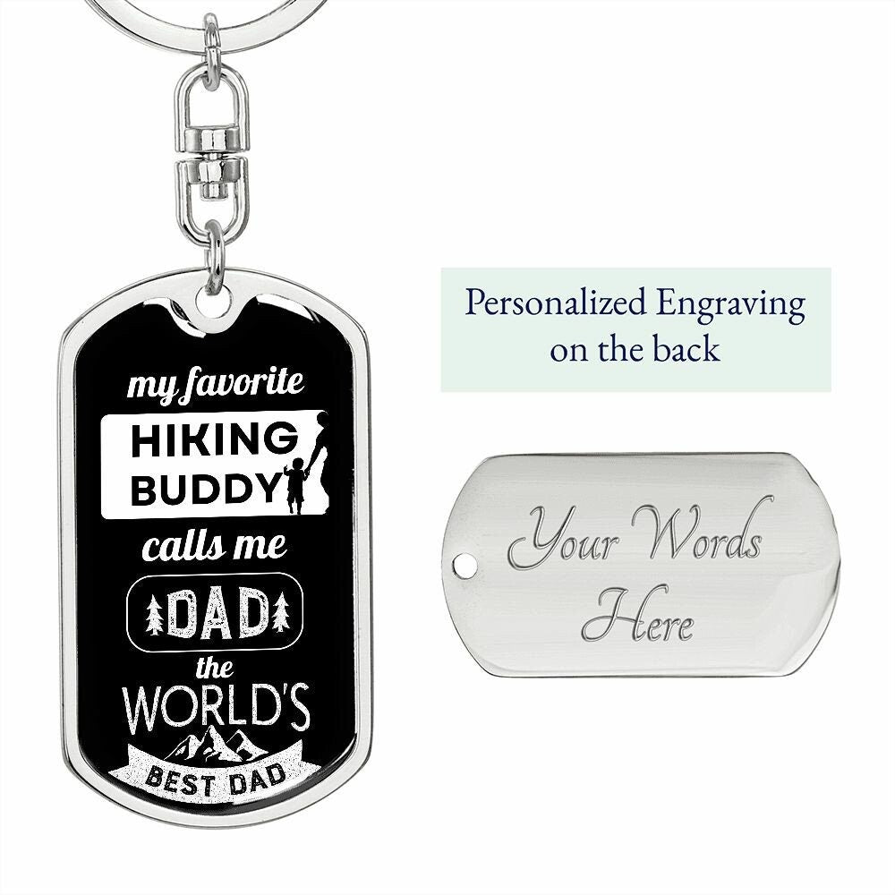 Gift to My Hiking Dad - Personalized Keychain for Dad