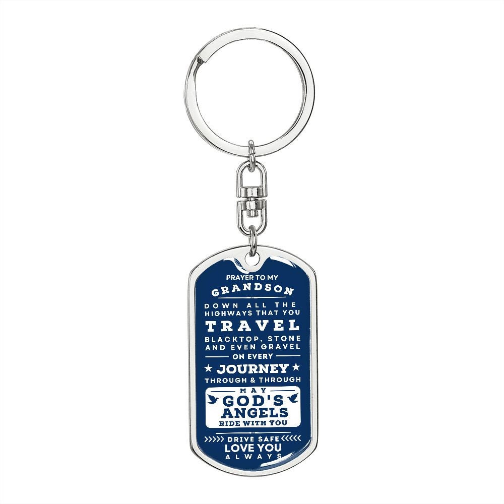 Keychain Gift With Prayer To My Grandson - New Driver Prayer Personalized Gift