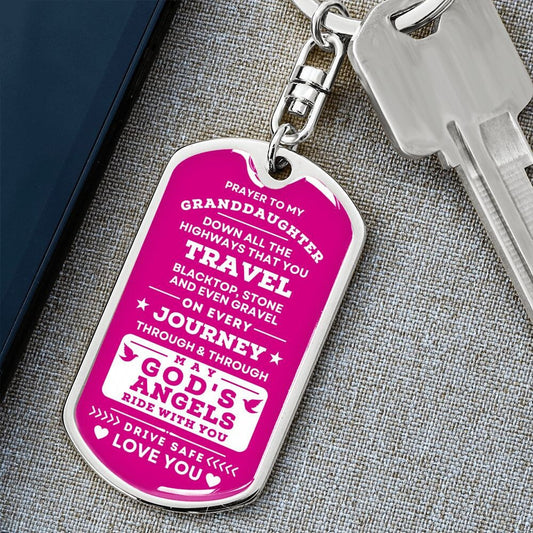 Keychain With Prayer To My Granddaughter - New Driver Personalized Gift